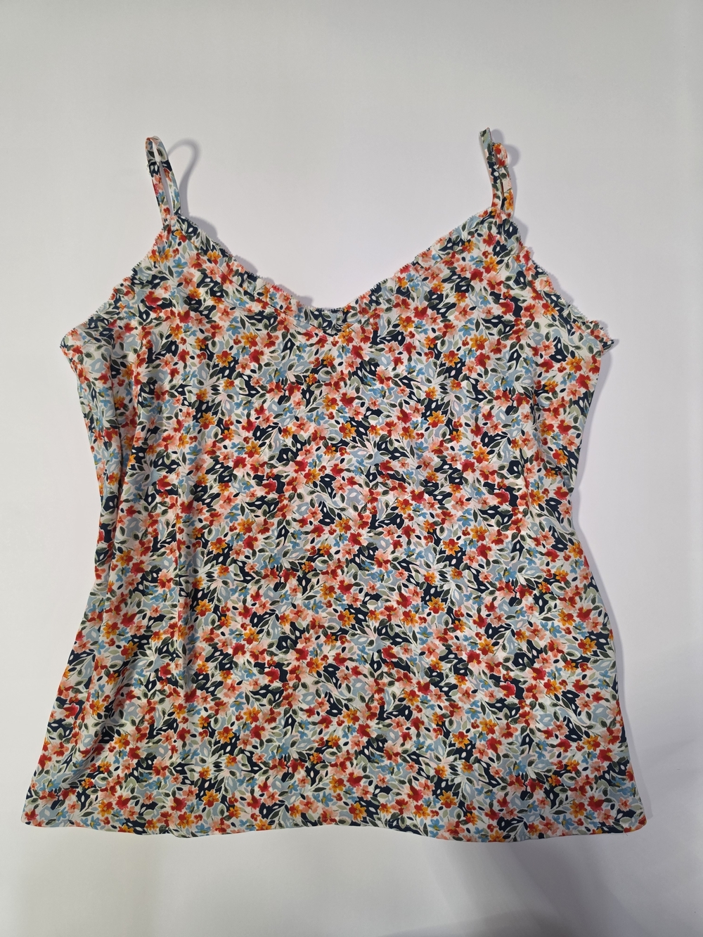 LOFT Floral Spaghetti-Strapl Cami Tank Top Women’s XS Blue Multicolor